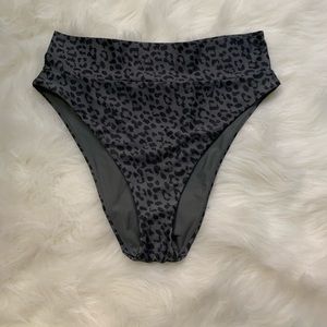 Arie Leopard High Cut Cheeky Bikini Bottom - Large